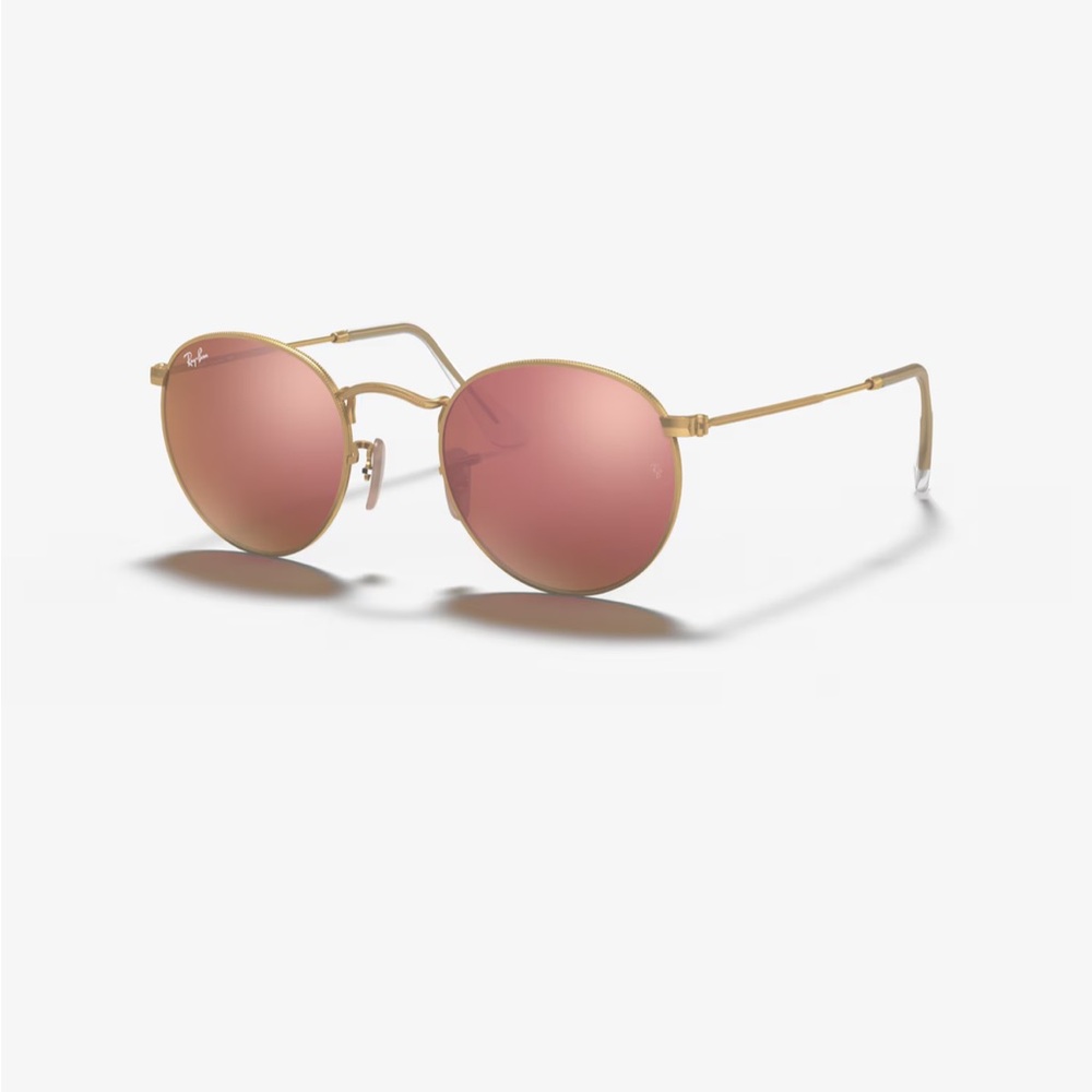 Ray-Ban Gold Frame Sunglasses with Pink Lenses